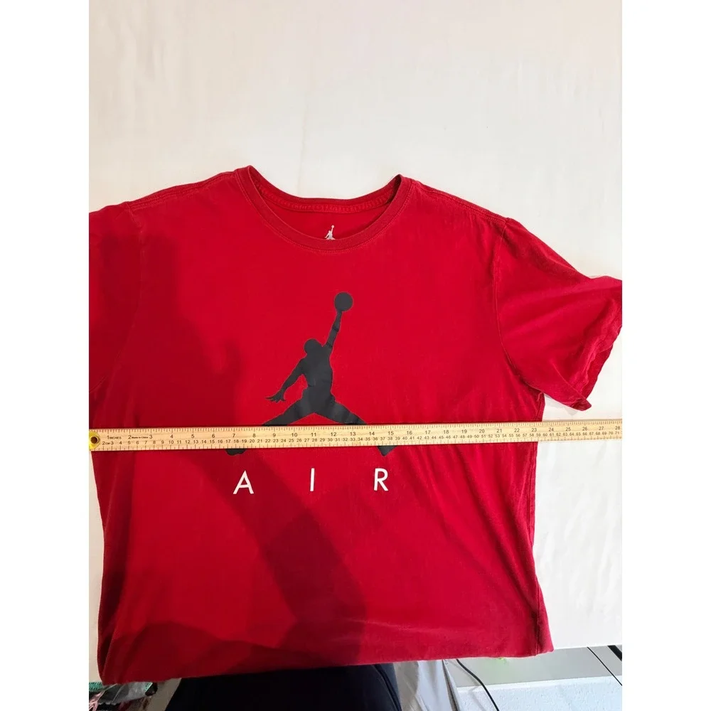 Vintage Jordan Men T-Shirt Red XXL Jumpman Air Graphic Short Sleeve 90's Casual